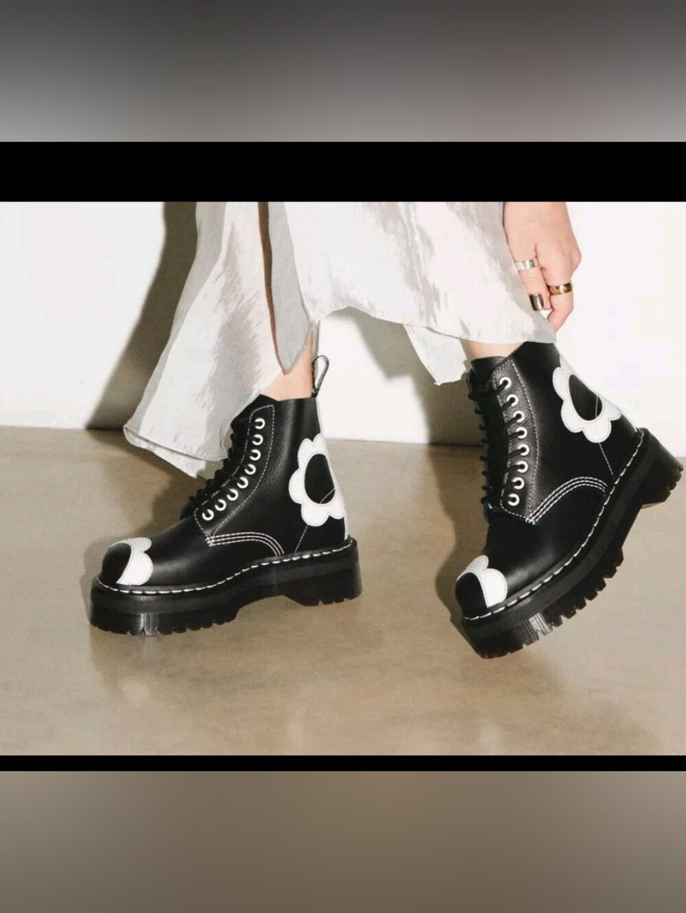 NEW!! Dr Martens Sinclair Flower Pisa Platform Boots. Size 8 - Picture 2 of 10